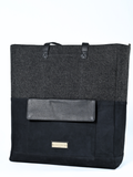 The Essex Charcoal Wool Weekender – Luxury Carryall | Heidi Roberts - Heidi Roberts Inc
