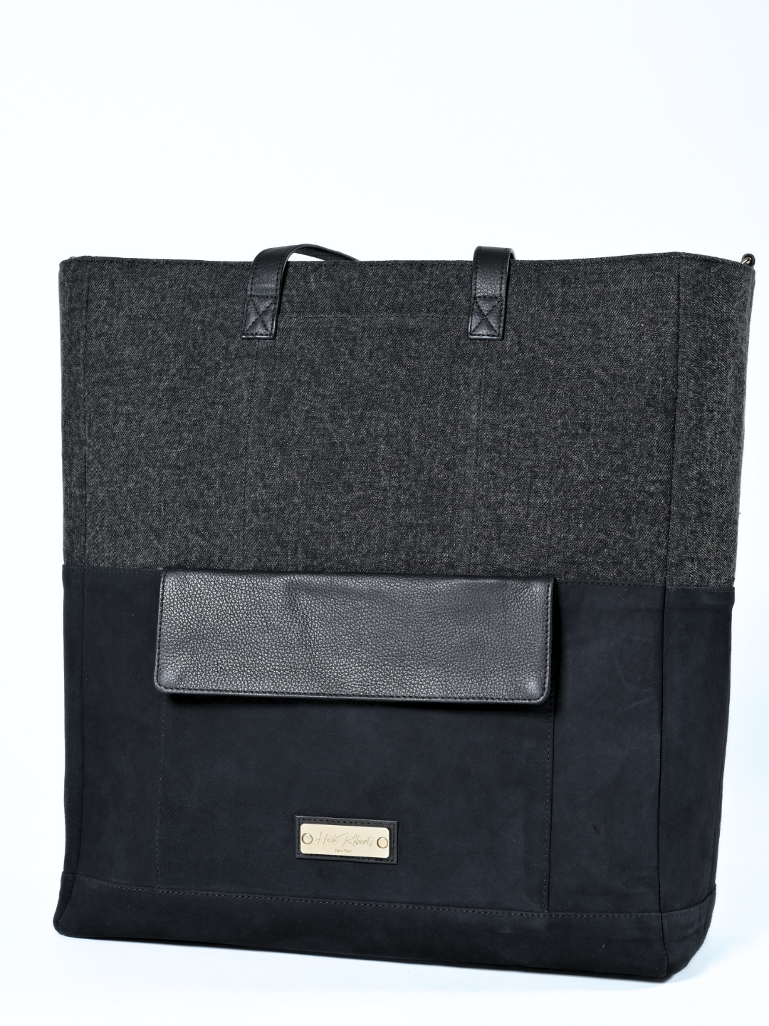 The Essex Charcoal Wool Weekender – Luxury Carryall | Heidi Roberts - Heidi Roberts Inc
